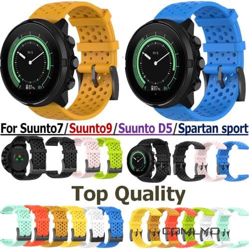 COMLYO 24mm Silicone Watch Band for Suunto Spartan Sport Strap for suunto D5 Watchband Replacement Wristband for Suunto9 Strap
