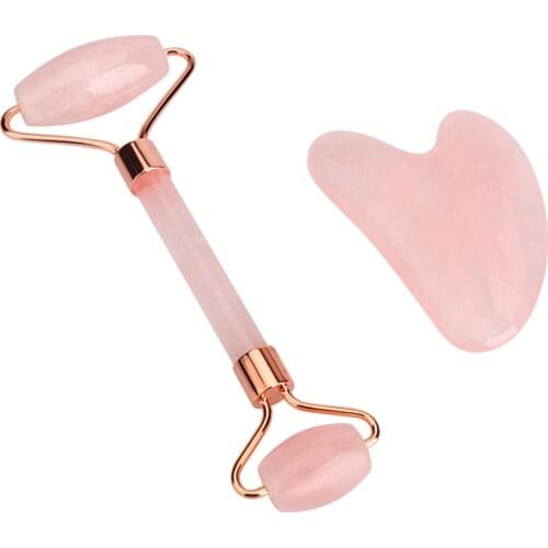 Natural Jade Facial Massage Roller Set Tool, Suitable For Eyes,Cheeks, Forehead And Neck, Scraping And Slimming Massage Tool