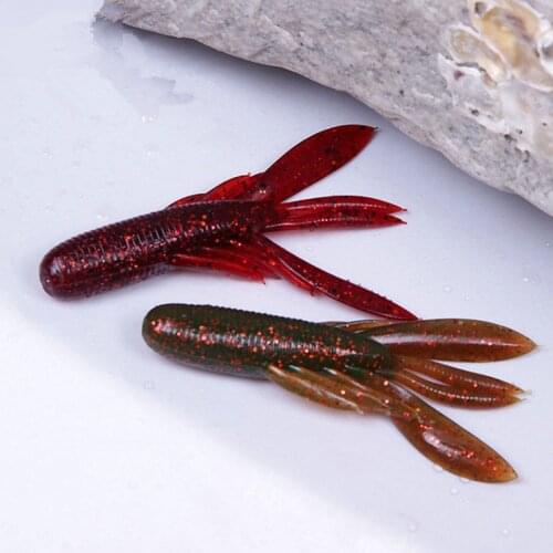 Fishing Lure Soft Worm Bait Shrimp Shape Soft Lures 6 Pieces Bag Craw with Smell