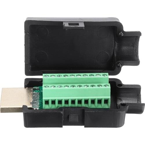 Male Plug Breakout Terminals Board 2 Row 19 Pin Weld-free Solderless Connector With Black Cover For Computer HDMI-compatible