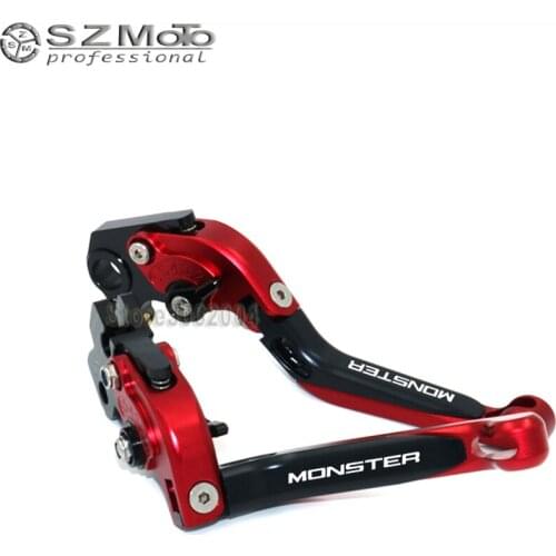 For DUCATI 821 monster 2014-2017 2016 Motorcycle Folding Extendable Adjustable Brakes Clutch Levers With LOGO