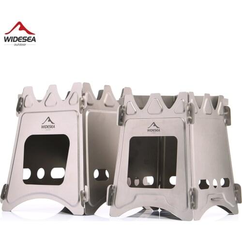 Widesea Camping Titanium Wood Stove Portable Alcohol Burner Backpack Tourist Cooker Outdoor Survival Trekking Hiking