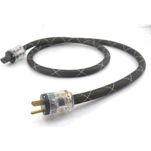 High quality M.C 7Cores Silver Plated Power cord cable with US power plug for CD.Amplifer 1.5M