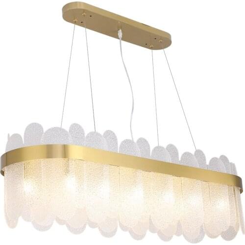 Youlaike new modern chandelier lighting for dining room oval glass light fixtures luxury kitchen island hang lamps with led