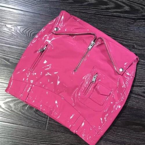 Lady real leather women skirt