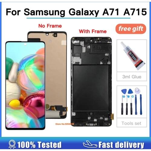 OLED For SAMSUNG GALAXY A71 LCD Display A715 A715F A715FD Touch Screen Digitizer Assembly Replacement For SAMSUNG A715 LCD