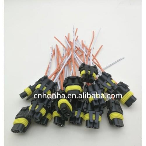 10/20/50pcs 2.8mm black 2 way female automotive connector pigtail for Delphi wiring connector
