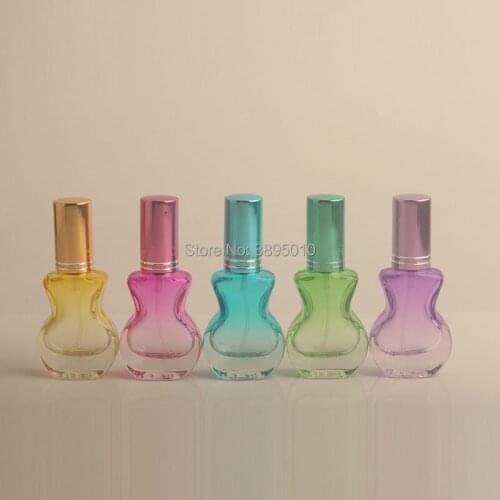 10ml gourd design perfume glass bottle, color spray glass vial spray pump bottle F720