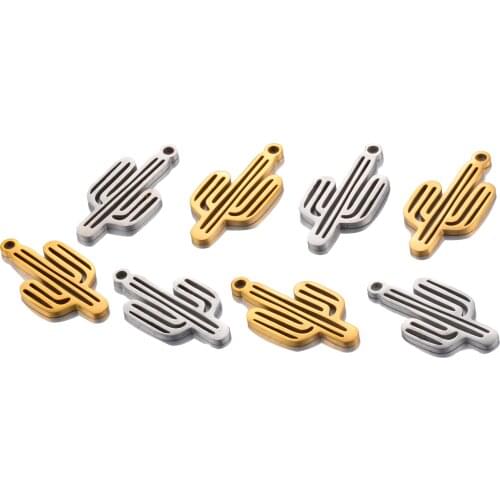 10 PCS Of Stainless Steel Personalized Creative Pendants DIY Cactus Necklace Exploration Earrings Jewelry Making