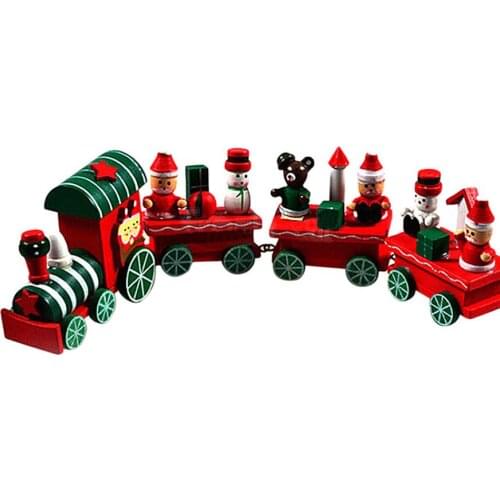 12 setsWood Christmas Xmas Train Decoration Decor Gift Indoor Christmas Decoration Rosonse
