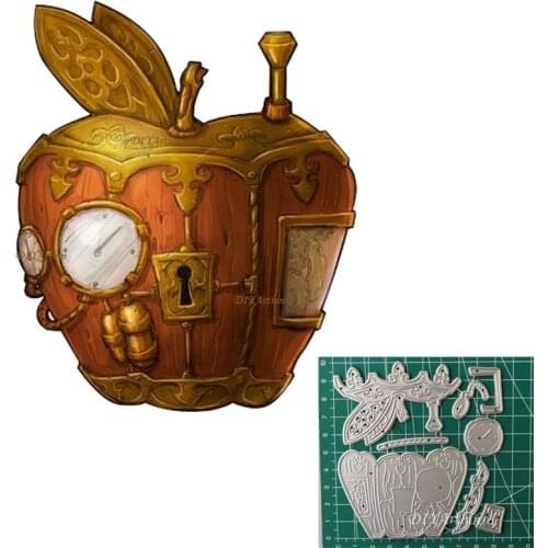 2021 New Metal Cutting Dies Steampunk and Apple idea Die Cut Scrapbooking For Crafts Card Making Clock Layering Dies