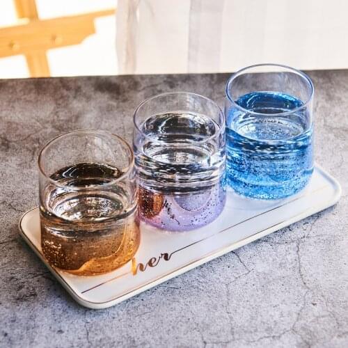 250ml V-Shaped Cup-Style Creative Starry Whiskey Wine Glass Flats Vodka Beer Steins Juice Cup Bar Household Drinking Utensils