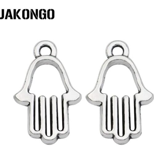 40pcs Tibetan Silver Plated Hollow Hand Charms Pendants for Bracelet Jewelry Making DIY Handmade Craft 19x11mm