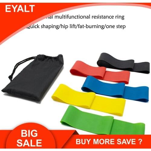 5 PCS / Set Multi-functional Yoga Latex Tension Ring Fitness Resistance Belt Yoga Tension Rope With Pack