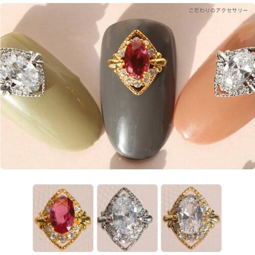 5pcs/lot 3D Gold Silver Zircon Nail art Decoration luxury zircon crystal series Nails Accessories Manicure Charms nail supplies