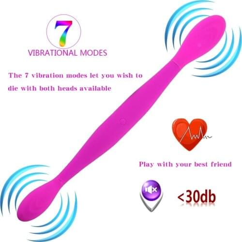 7 Vibration Mode Massage Wand Rechargeable Double Head Vibrating Clitoris Stimulator Game Toys for Women Health Care Massager