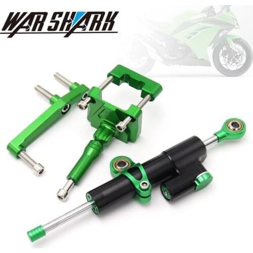 CNC Motorcycle Accessories Steering Damper Stabilizer Shock Absorber Bracket Fit For Kawasaki Ninja250 Ninja 250 2008-2012