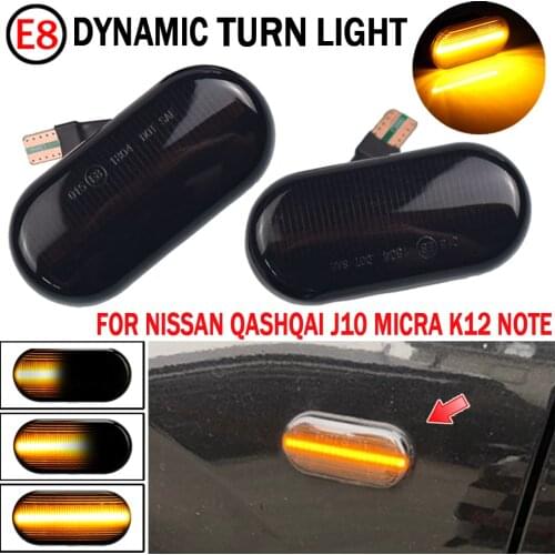 1 Pair Blinker Signal Lamp LED Car Dynamic Side Marker Turn Signal Light For Nissan Qashqai Navara Micra 350Z Note Pathfinder