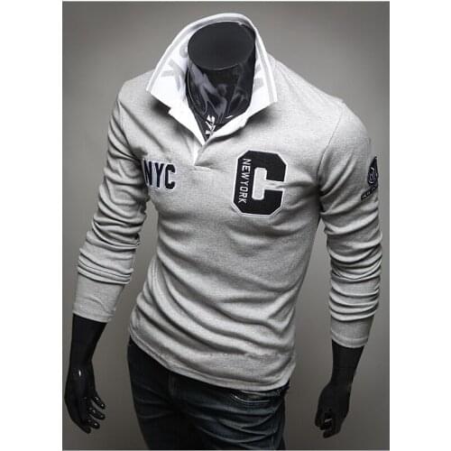 Hot Sale New 2017 Fashion Brand Men Polo shirt Solid Color Long-Sleeve Slim Fit Shirt Men Cotton polo Shirts Casual Shirts