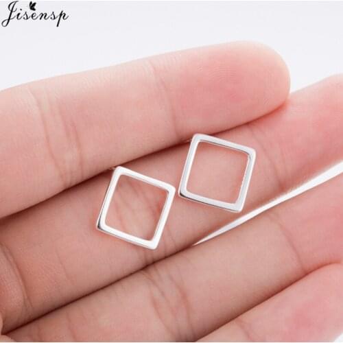 Jisensp Bijoux 2020 Geometry Stud Earrings for Women Fashion Jewelry Lovely Square Earrings Punk Ear Studs Girls oorbellen