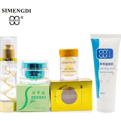 SIMENGDI Brand Pearl Green tea Cream+Pearl essence +Bio gold Pearl eye Serum