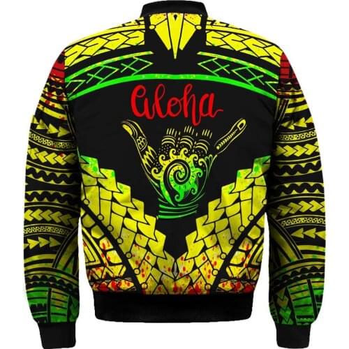 Hawaii Plumeria Mens Unisex 3D Print Bomber Jackets Zipper Flight JacketAmerican Samoa Casual Thick Coat Women New Streetwear 2