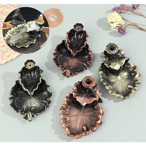 Leaf Tower Incense Ceramic Burner Fragrance Holder Backflow Censer Creative Aromatherapy Smoke Reflux Incense Stick Incense