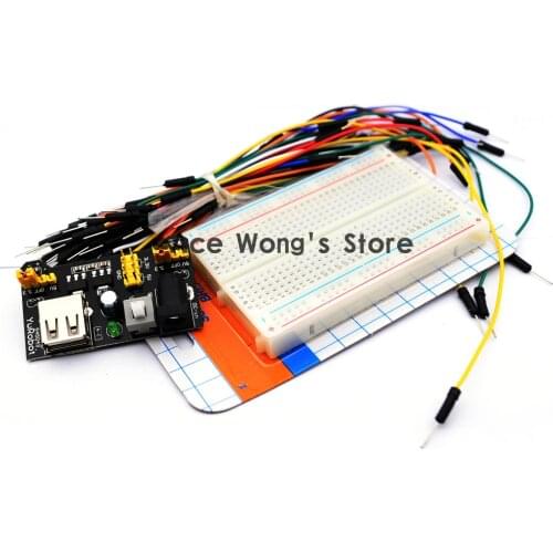 3.3V/5V Breadboard power module+Quality mini bread board kit +65 Flexible jumper wires