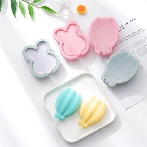 Cute Homemade Ice Cream Molds Reusable Ice Cubes Tray Silicone DIY Popsicle Mold Making Tool Christmas Decor Dessert Maker Tool