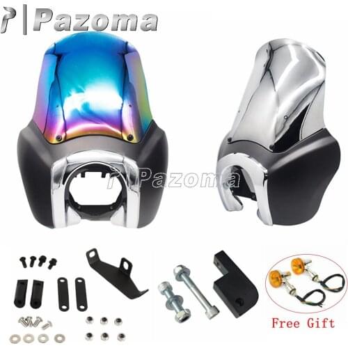 Custom Motorcycle Headlight Front Lights Cowl Fairing Unviersal 5.75" Head lamps For Harley Street Bob FXDXT Super Glide FXR FXD