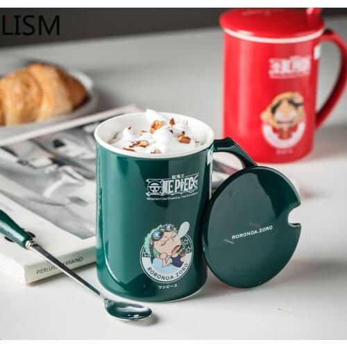 Cartoon Cup for Kids Ceramic Coffee Mug with Lid Drinking Milk Cup Couple Cute Tazas De Cafe Birthday Gifts Box Household Mugs