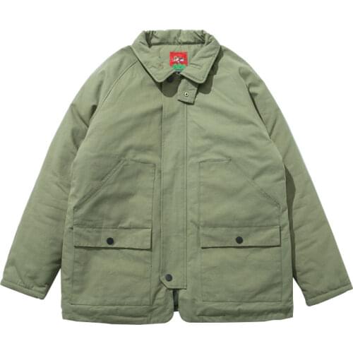 Mens jacket autumn and winter Japanese thick cotton warm coat thick coat jacket wear tooling clothing