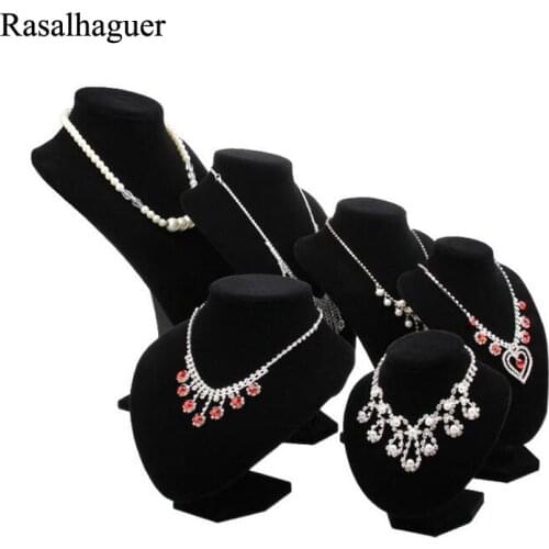 New Fashion Black Velvet Necklace Display Bust Jewelry Display Jewellery Organizer Stand Pendants Choker Holder Rack Various