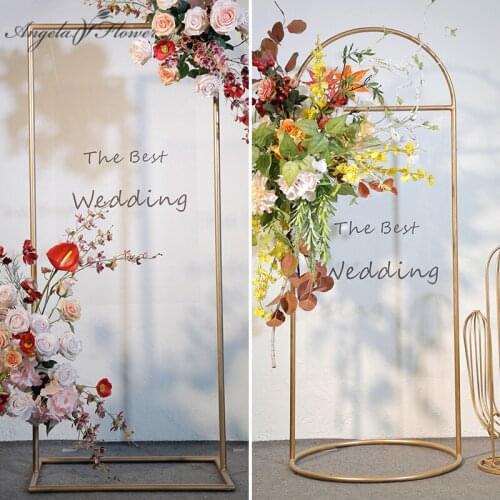 New Wedding Props Sign Shelf Backdrop Frame Flower Stand Welcome Area Wrought Iron Square Arch Party Stage Window Display Stand