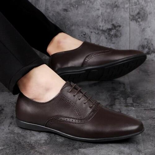 Genuine Leather Cow Leather Shoes Men Oxford Fashion Moccasins Men Flat Shoes Gentleman Formal Shoes Sapato Social Masculino IV