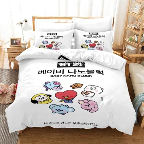 Home Textile Cartoon Love Rabbit Design Comfortable Duvet Quilt Cover Pillowcase Bedding Children Bedroom Decoration Color Print