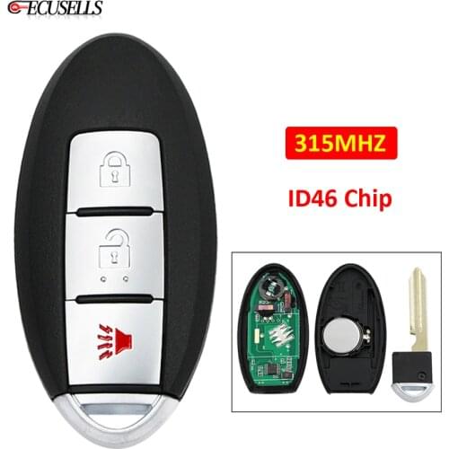 3 Button Full Remote Key Smart Car Key 315MHz ID46 Chip KYDZ Board Uncut Blade for Nissan New Tiida March Versa Micra 2010