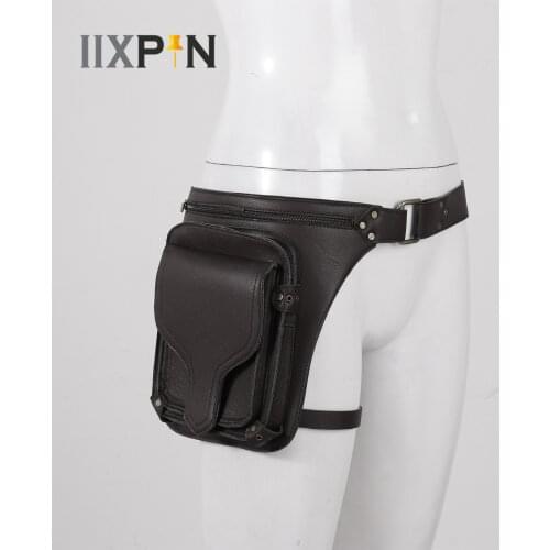 Unisex Retro Rubber Satchel Bag Casual Crossbody Shoulder Handbag Messenger Bag Fashion Travel Waist Belt Pack Drop Leg Bag