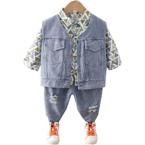New Spring Autumn Baby Boys Clothes Suit Fashion Children Vest Shirt Pants 3Pcs/Set Toddler Sport Casual Costume Kids Tracksuits