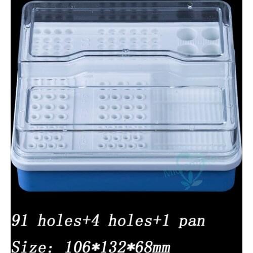 Dentist Lab 91 Holes Dental Endo Storage & Disinfection Box Case for Endo Burs Files Instrument