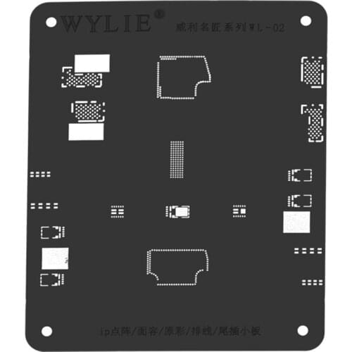 WYLIE BGA Reballing Stencil For iPhone X XS XR 11 Pro MAX Dot Matrix Face ID LCD Screen Cable Original Color USB IC Black NET