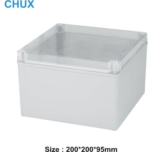 Waterproof DIY Electrical Junction Box transparent cover 200*200*95mm ABS plastic Enclosure Case Outdoor Distribution box