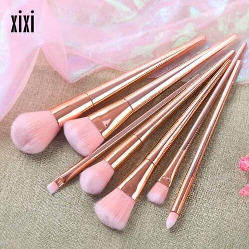 XiXi 7pcs Professional Makeup Brush Set Eyeshadow Powder Contour Brush Soft Touch Makeup Toiletry Kit