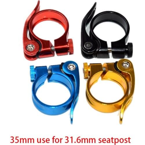 New aluminum alloy Bicycle seatpost clamp Bike seat clamp with quick release lever 35mm use for 31.6mm seatpost Free shipping