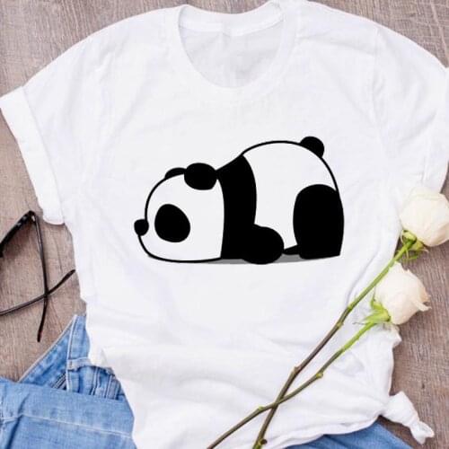 Women Graphic Cartoon Panda Cute Animal Fashion Print Clothing 90s Clothes Lady Tees Tops Female T Shirt Womens T-Shirt