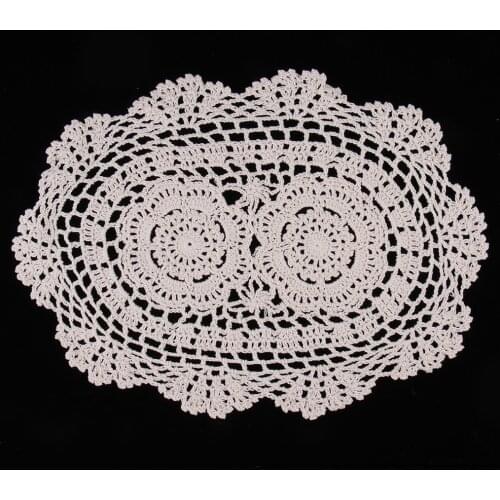 1 Piece Of Rustic Crochet Table Runner Cotton BeigeTable Doilies Handmade Table