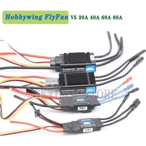 1pcs Hobbywing FlyFun V5 30A 40A 60A 80A Speed Controller Brushless ESC 2-6S Lipo with DEO Function