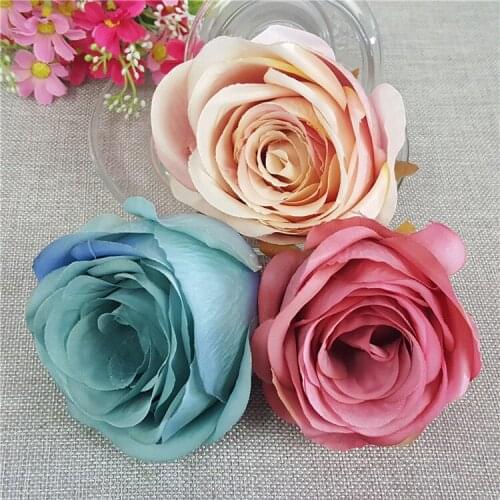 Hot sale 10pcs/lot decorative Artificial rose Flower Heads for Wedding party Decoration DIY Wreath Gift Box Scrapbooking Craft