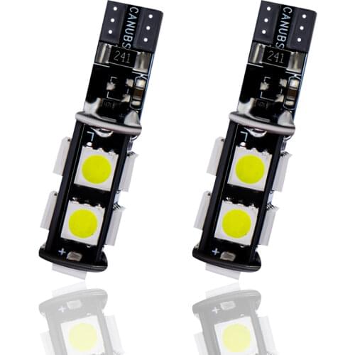10PCSCanbus 9smd 5050 Led Car Light W5w 194 Error Bulbs Wedge Lamp Parking Band Decoder Sign White blue red yellow Signal Lamp
