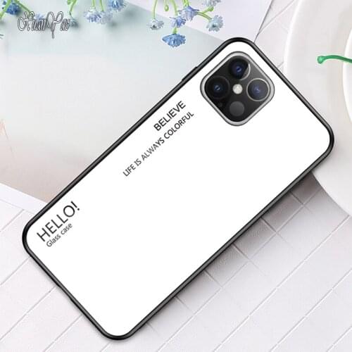 11 12 Pro Max Case Glass XUANYAO Silicone Soft Frame Cover For iPhone 12 Mini X Xs Max Xr SE 2 Case Hard Glass Cover 6S 7 8 Plus